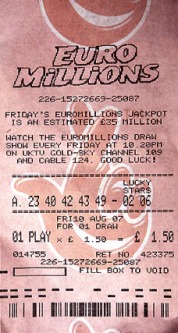 EuroMillions lottery ticket